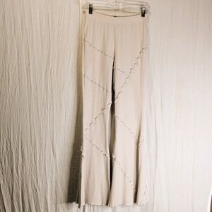 Wild Fable Stretch Wide Leg Ruffle Pants Casual Small Ribbed Texture